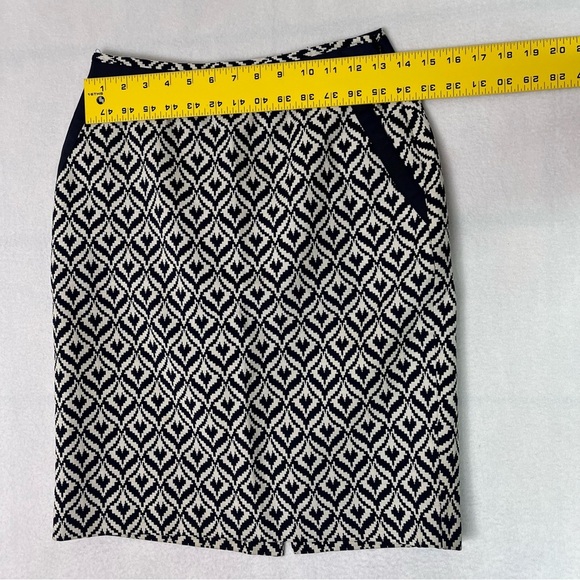 The Limited Geometric Blue and White Print Pencil Skirt - Picture 13 of 16